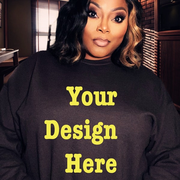 Chocolate Gildan Sweatshirt  Mockup Mockup African American Model Mockup Black Sweatshirt  Mockup Lifestyle Mockup Model By KimKim