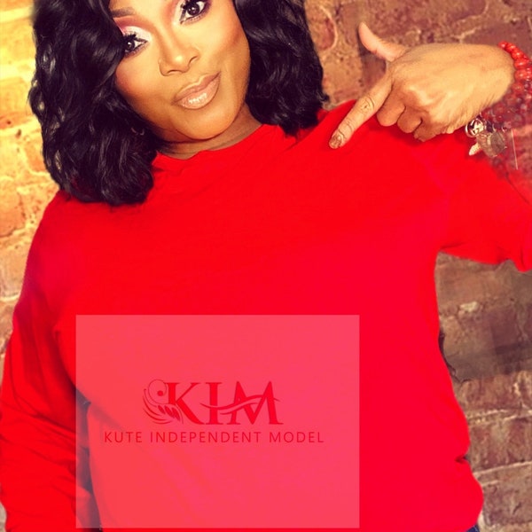 RED  LONG SLEEVE/bella canvas shirt/plus size mockup/black women mockup/unique mockup/xlarge /mockup/mockup model