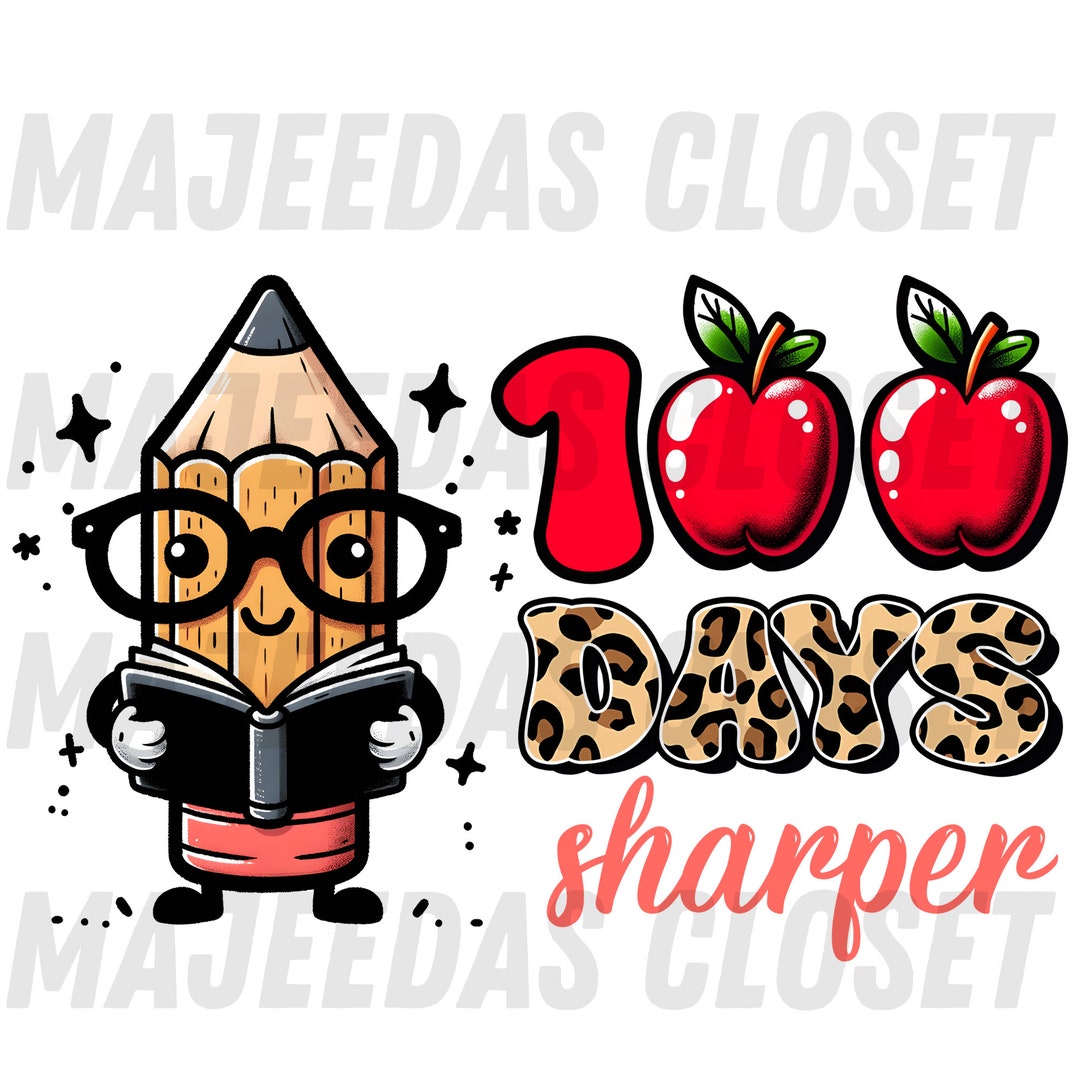 Happy 100 Days of School Png Sublimation Design Download, Happy 100th ...