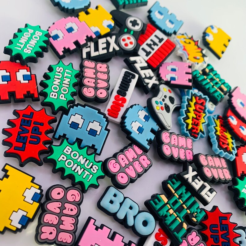 Video Game Jibbitz Croc Charms Grab Bag, Gamer Mystery Croc Charm Set