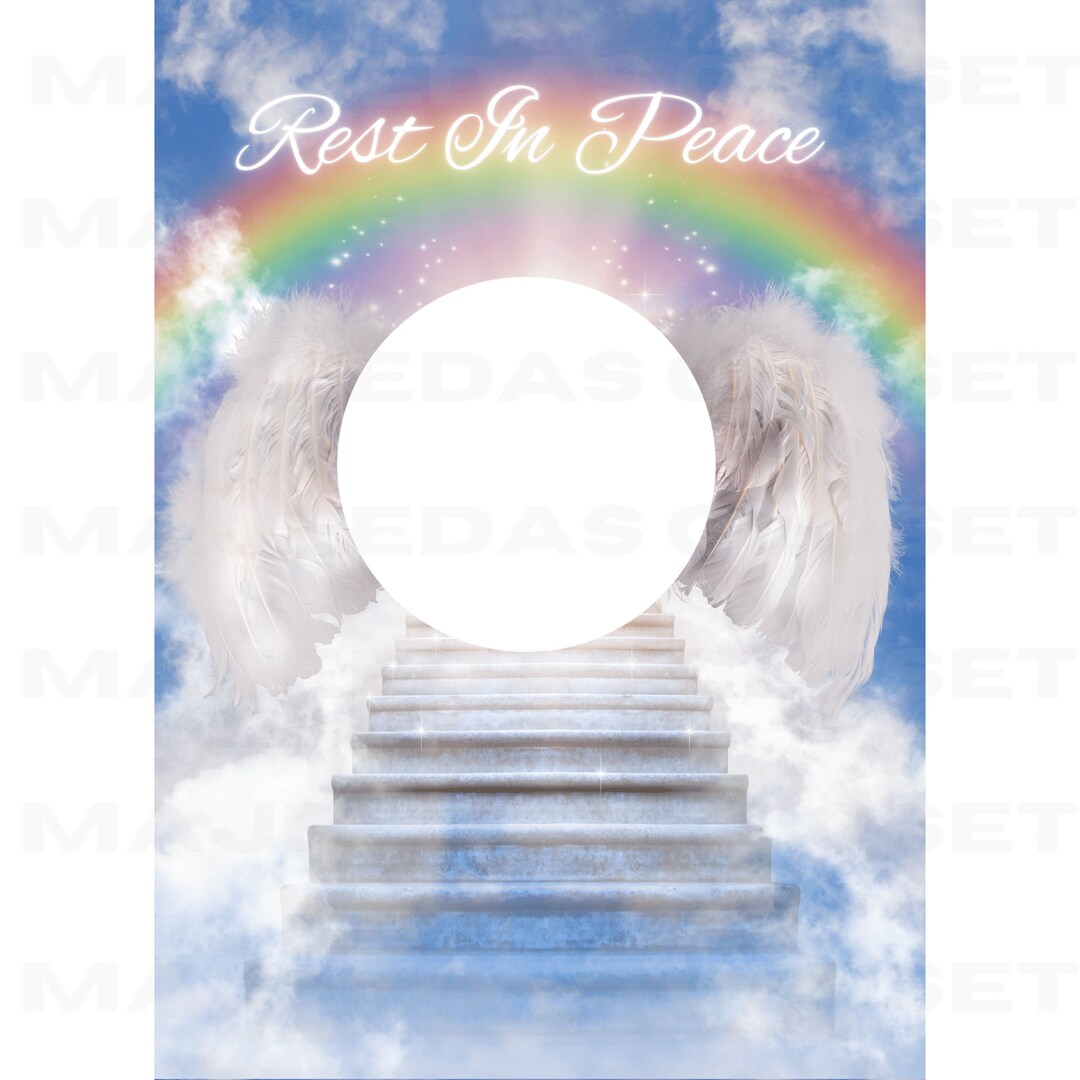 Rest in Peace Png, in Loving Memory Template, Angel Wing Rainbow ...