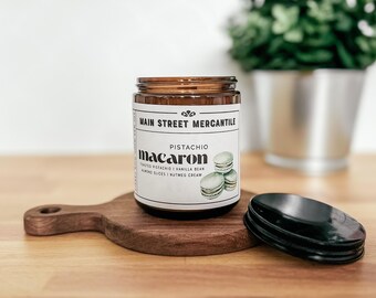 Pistachio Macaron Wood Wick Soy Candle