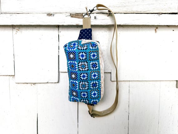 Quilted Alpen Crossbody Bum Bag - Blue Granny Square Ruby Star Society