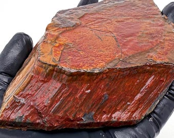 Mara Mamba Tiger's Eye Specimen for Lapidary and Cabbing, Reds, Yellows, and Blue/Black