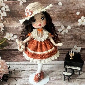 Amigurumi-pop, biologische amigurumi-pop,% 100 handgemaakte gehaakte pop, cadeau voor baby en kinderen, handgemaakte pop, handgemaakt speelgoed. Isabella-pop.