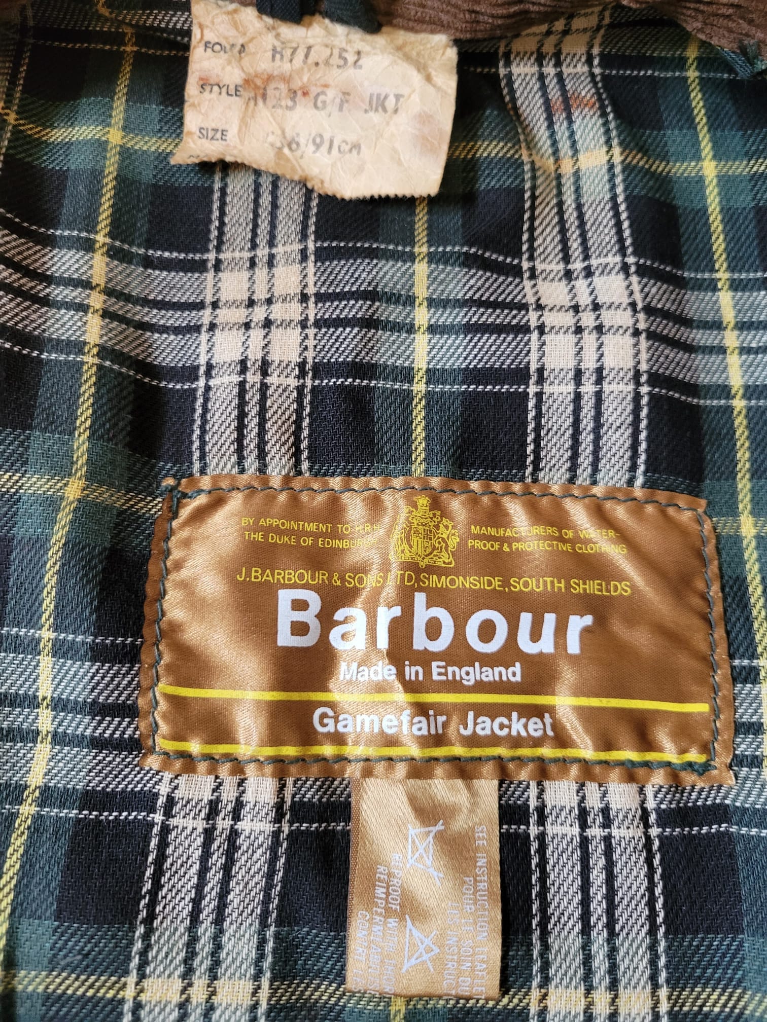 Excellent Rare Matching Barbour 1970s Single Crown A123 Excellent Rare Matching Barbour 1970s Single Crown A123