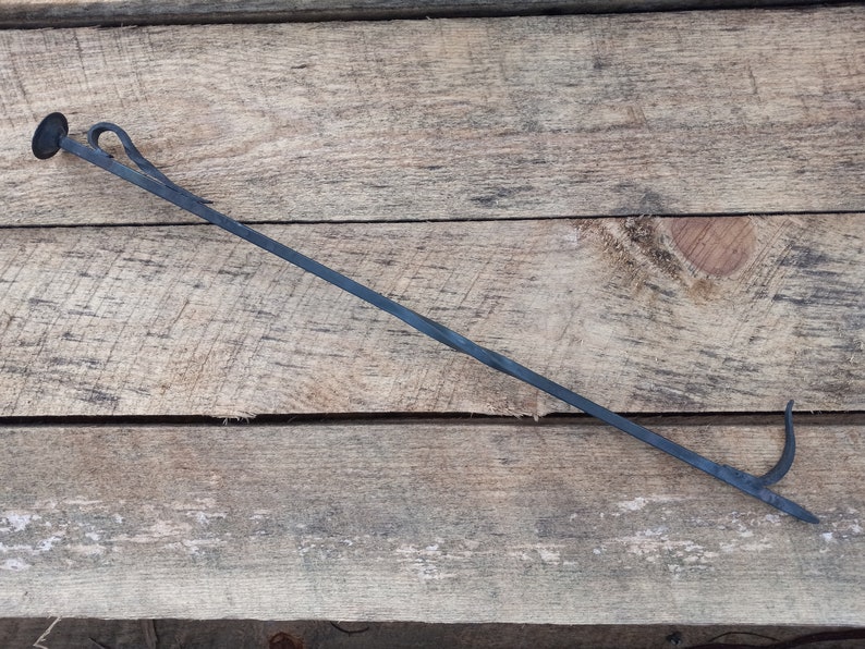 Blowpipe fire poker, fireplace, campfire and wood stove tool.  Blacksmith forged blow poker, bellows replacement. 