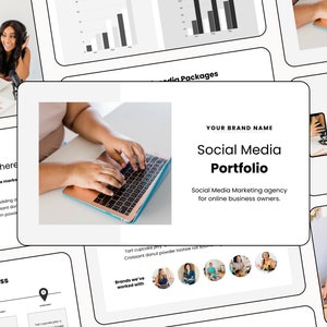 Editable Social Media Portfolio Template: Canva Presentation (1920x1080 px)