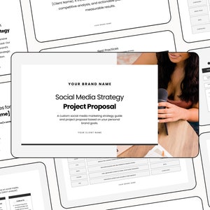 Social media strategy template for social media manager | client strategy for social media manager | social media proposal | Canva template