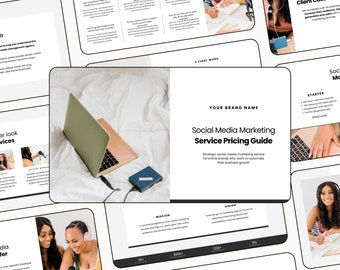 Plantilla de guía de precios de servicios de gestión de redes sociales (Canva, 1920 x 1080 px) (descarga digital)