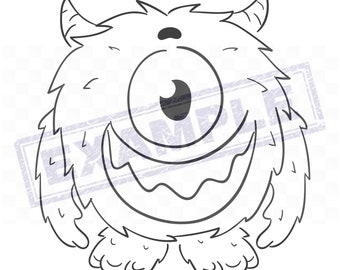 Cute MONSTER 50 Coloring Pages - PDF, full 8x11", kids, preschool, adorable not scary monsters