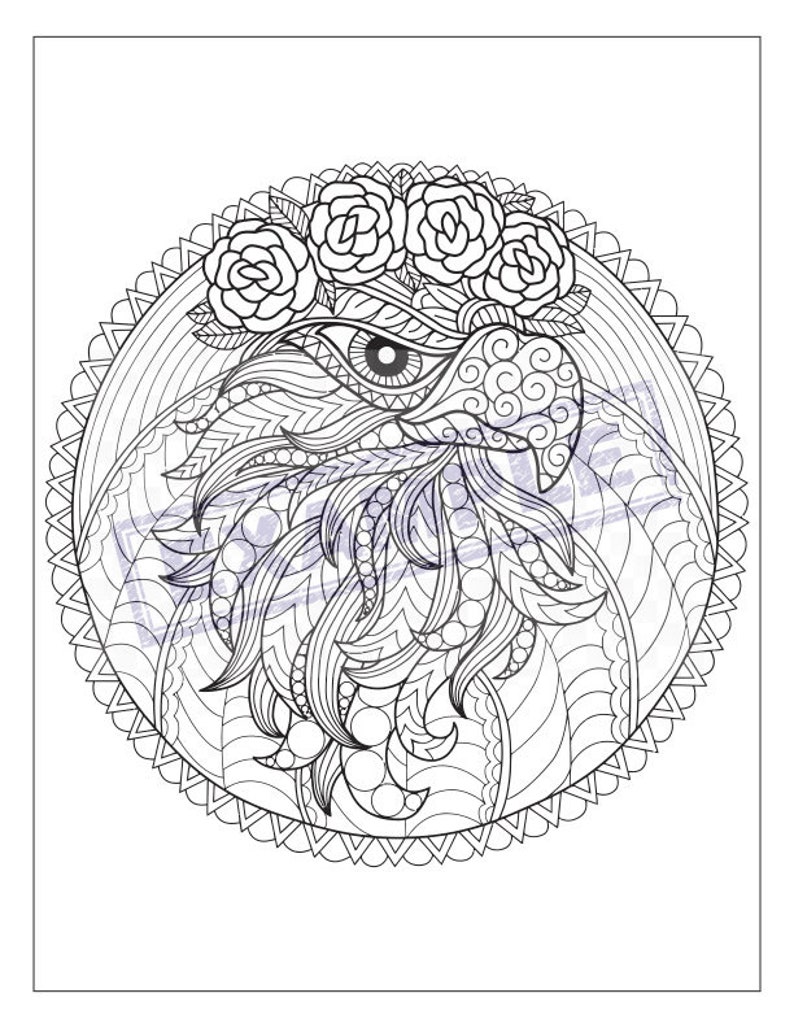 Unique, Detailed Coloring Pages PDF, 21 full 8x11, great for kids, teens or adults image 2