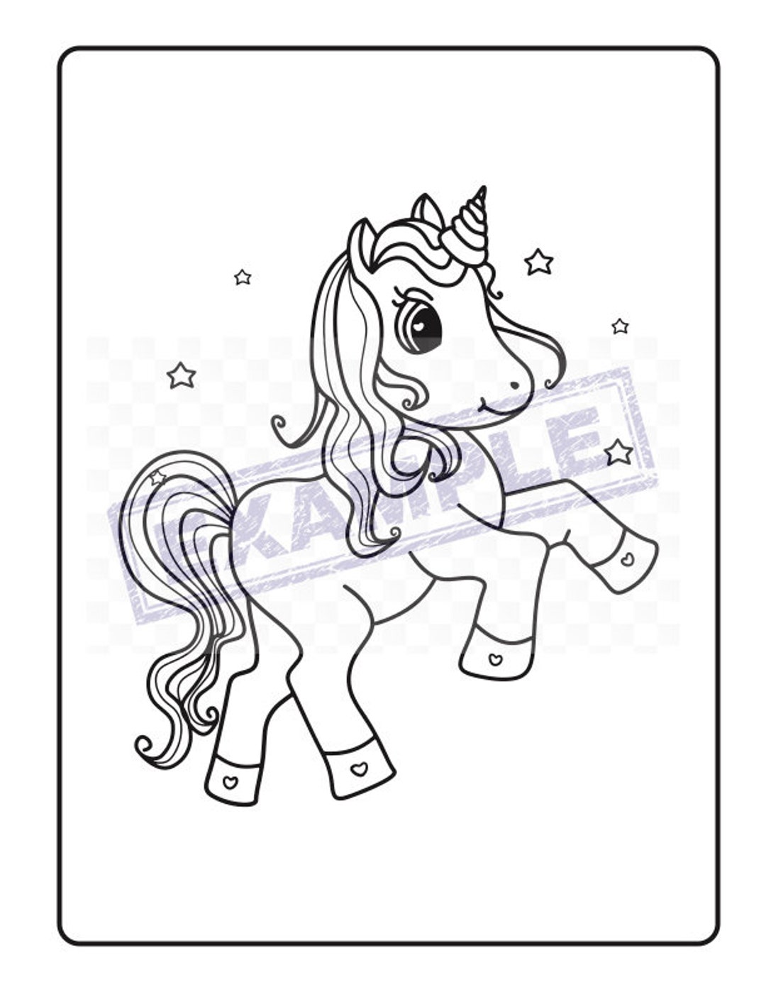 Unicorn Coloring Pages ADORABLE! - PDF, 10 Full 8x11", Cute Unicorns ...
