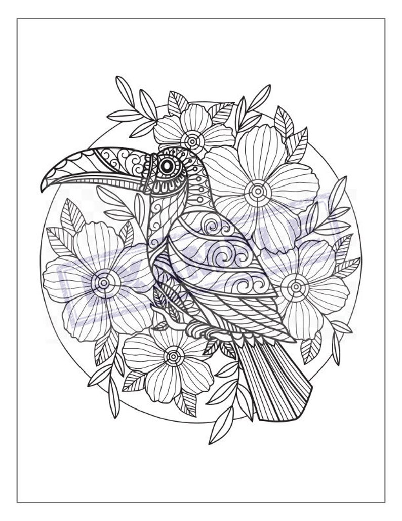 Unique, Detailed Coloring Pages PDF, 21 full 8x11, great for kids, teens or adults image 5