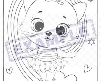 Adorable KITTEN coloring pages - PDF - 21 Full pages, cute cats great for kids to color, paint or decorate.