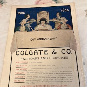 Maxfield Parrish 1906 advertisement for Colgate & Co. 100th anniversary 1806 1906 from 1906 New Idea Womans Magazine