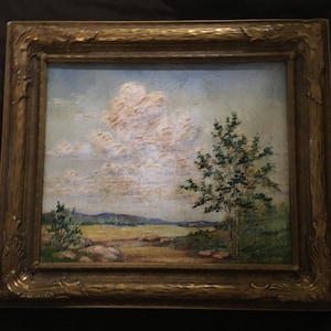 Alba Malm Dahlquist Almquist, óleo sobre lienzo, Hermoso paisaje, bien construido, Estudiante de Birger Sandzen con bonificación Del Diploma de Alba