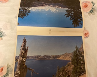 Vintage art from 1962 Union Pacific Railroad Calendar each page features scenic views from across America