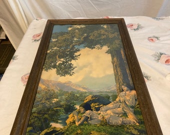 1927 Maxfield Parrish "Hilltop" Framed 16 3/4"x30 1/2" Original 1927 Lithograph by the House of art New York looks great