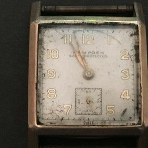 Vintage Hampton 1940&#39;s 10k gold filled mens wrist watch has issues looks good 17 jewels