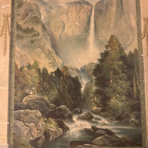 1926 Brown and Bigelow Calendar Yosemite falls by Thomas Moran, distributed by Sudbury Hotel Onterio Canada