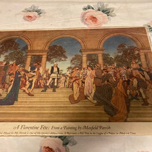 A Florentine Fete by Maxfield Parrish as published in The Ladies Home Journal December 1920 14 3/4&quot;x 9 3/4&quot; trimmed with some tears