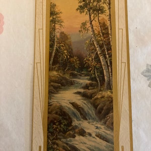 1934 National Bank of America Calendar, art by William McMurray Thompson, titled Singing waters Great antique calendar from Salina Kansas