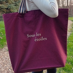 Grand Sac porté épaule en coton, sac shopping pliable mixte, Tote bag durable grande capacité, élégant, poche zippée, bagage toute saison image 10