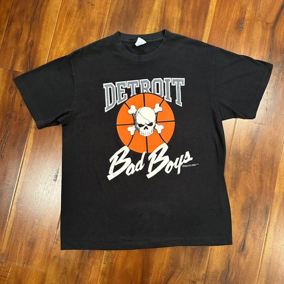 Vintage Detroit Bad Boys Shirt 80s 1988 Black Pist