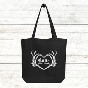 Bone Thugs and Halloween Black Tote Bag | Skeleton Halloween Bag | Funny Halloween