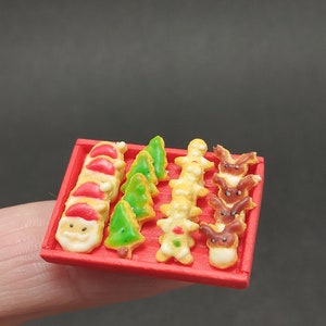 Miniature Christmas Cookie Tray, 1/12 Scale for Dollhouse, Miniature, Diorama