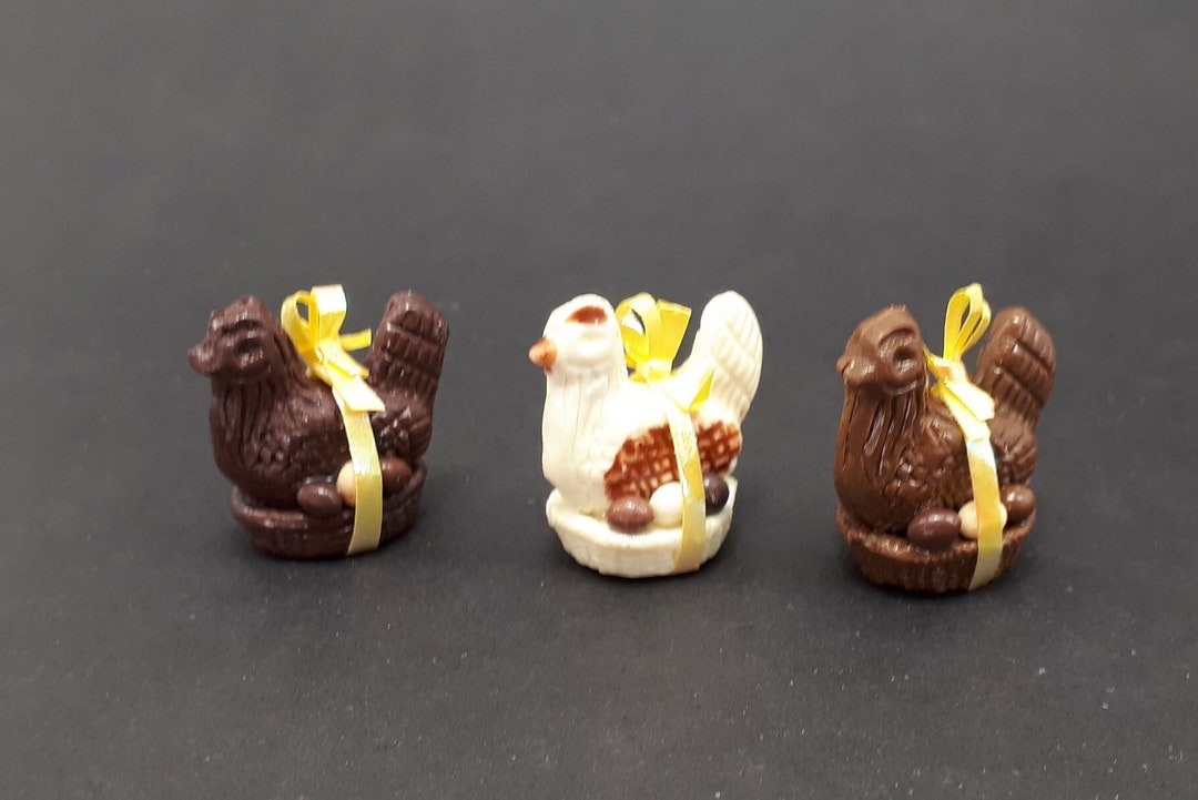 Chocolate Easter Hen With Ribbon for 1/12 Dollhouse Etsy