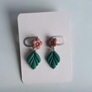 Handmade Polymer Clay Flower Earrings: Hypoallergenic Dangle Studs