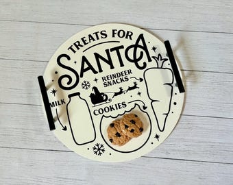 Santa Tray, Cookie Tray, Christmas, Santa Treats, Christmas Eve, Milk and Cookies, Treat Tray