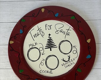 Santa Tray, Cookie Tray, Christmas, Santa Treats, Christmas Eve, Milk and Cookies, Treat Tray