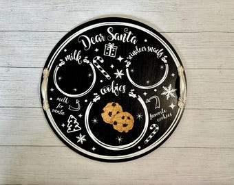 Santa Tray, Cookie Tray, Christmas, Santa Treats, Christmas Eve, Milk and Cookies