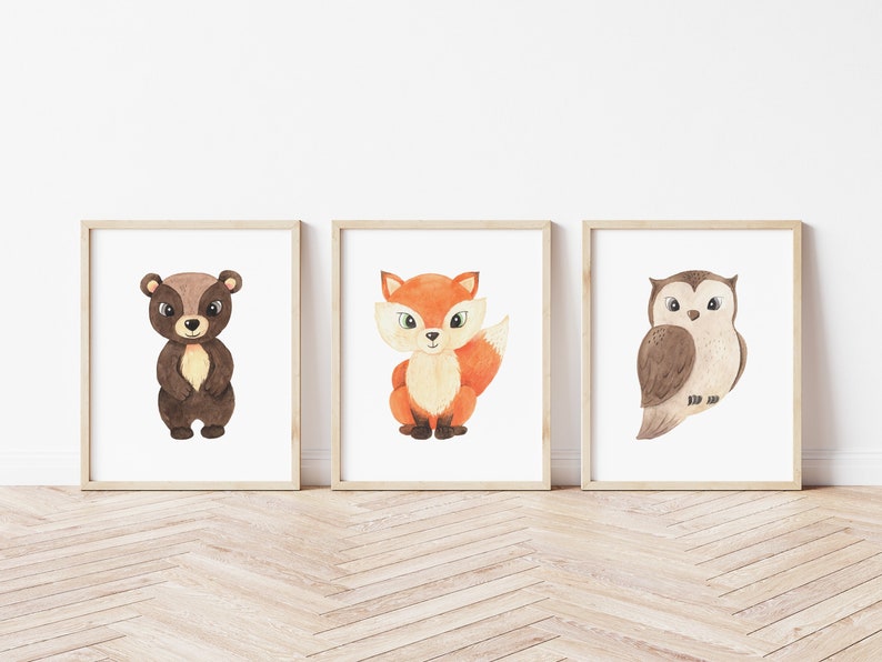 Woodland Nursery Printable Baby Animal Nursery Printable Etsy