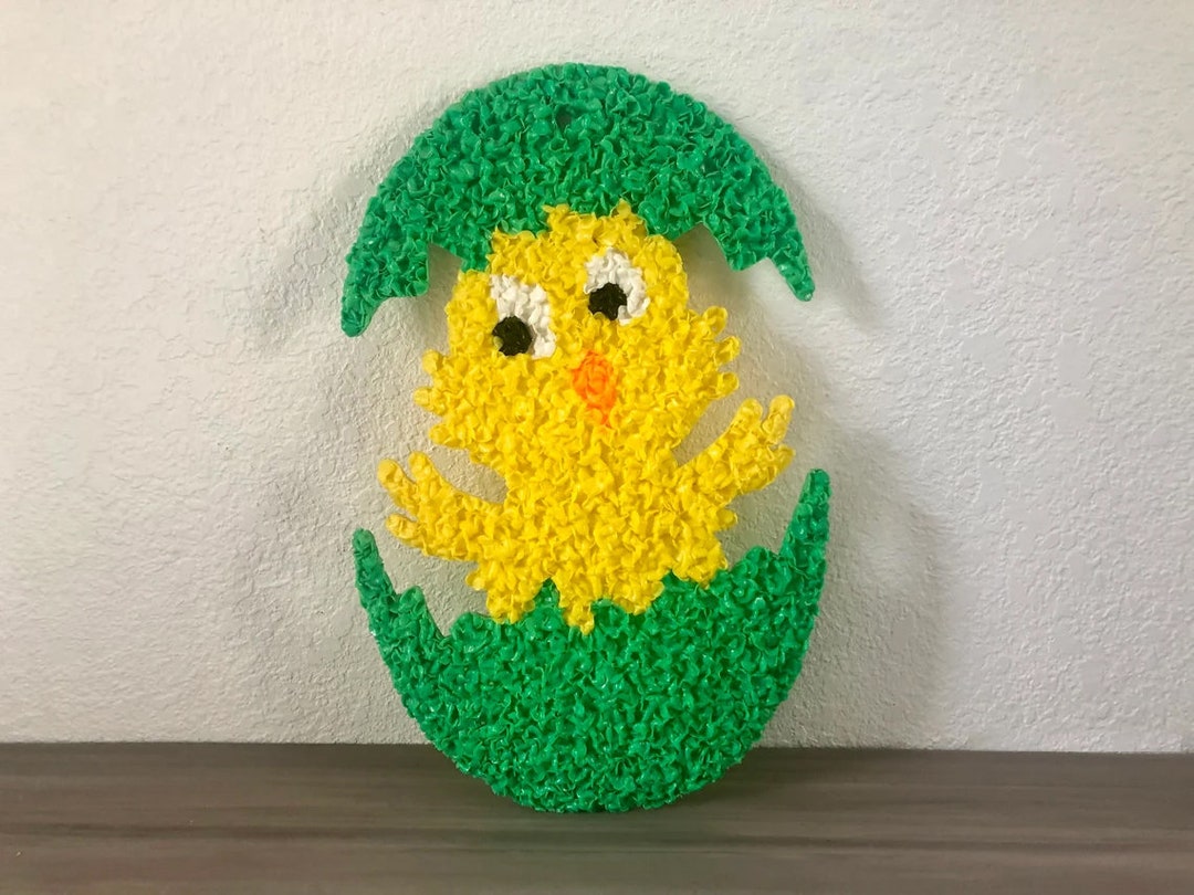 Vintage Melted Plastic Popcorn Easter Chic Decoration, Mid Century