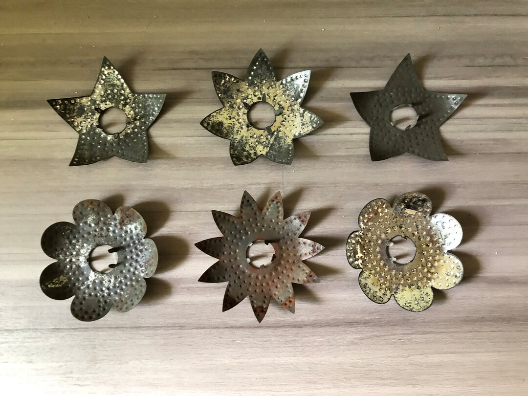 Vintage Christmas Antique Punched Tin Christmas Tree Candle Etsy