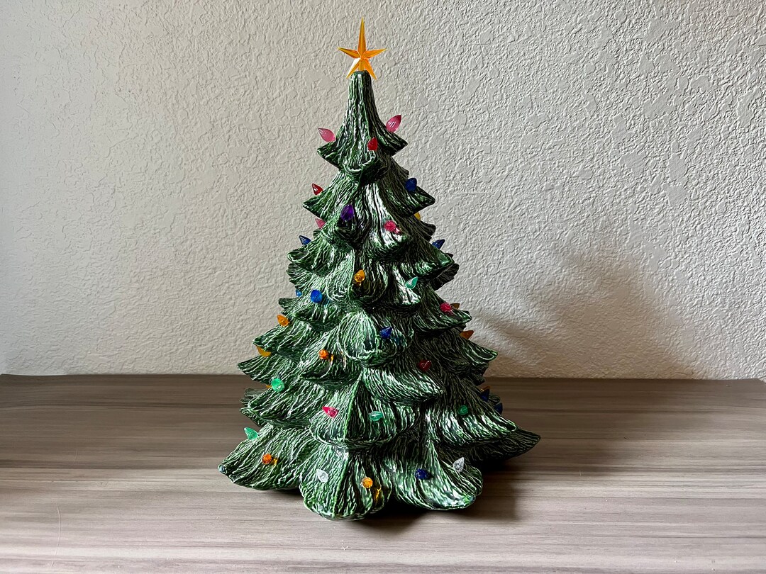 Vintage Christmas Ceramic Christmas Tree With Lights, Vintage Holland