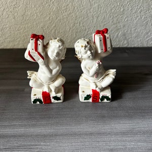 Vintage Christmas Napco Christmas Cherubs Salt Pepper Shakers