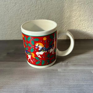 Vintage Christmas Mug, Ceramic mug, Coffee mug, Christmas Decor ,1993 Riviera Van Beers, Signature Coffee Cup