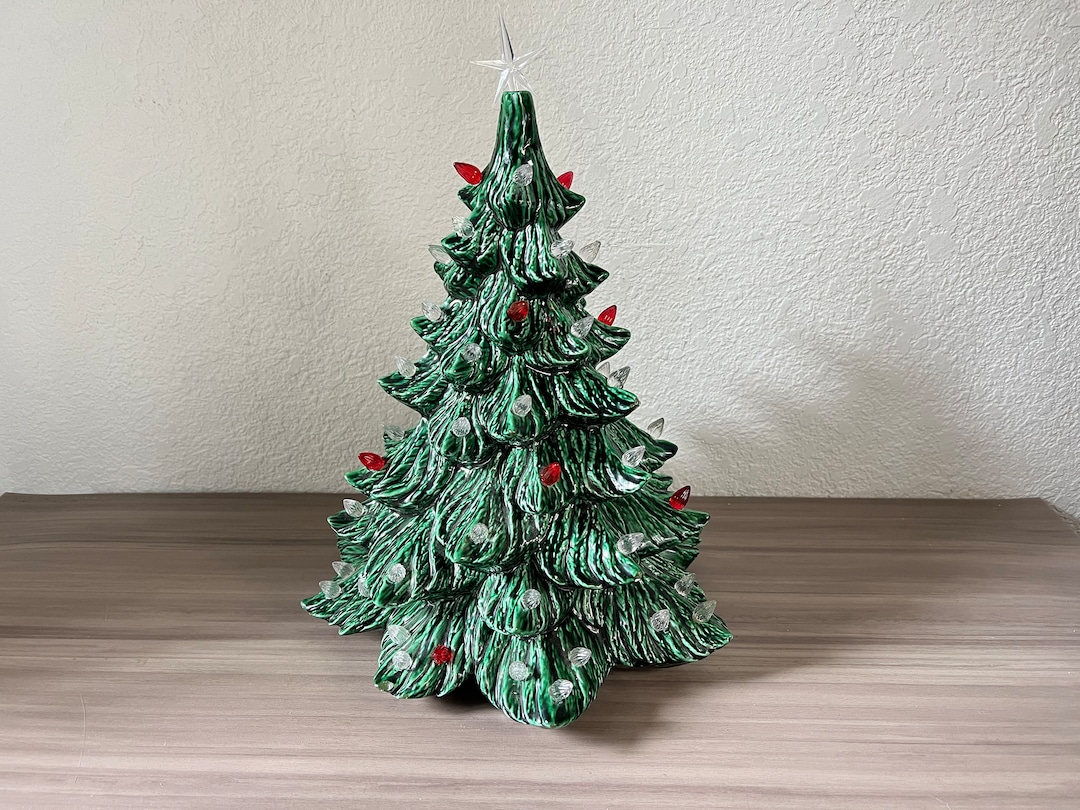 Vintage Christmas Ceramic Christmas Tree With Lights, Vintage Holland