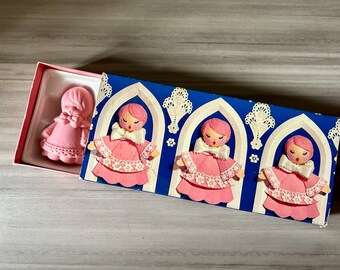Vintage Christmas, Vintage Pink Avon Angel Soap Set in Original Box - NOS