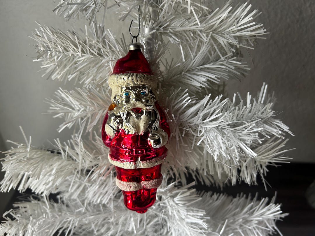Vintage Christmas, Vintage West Germany Blown Glass Santa Ornament ...