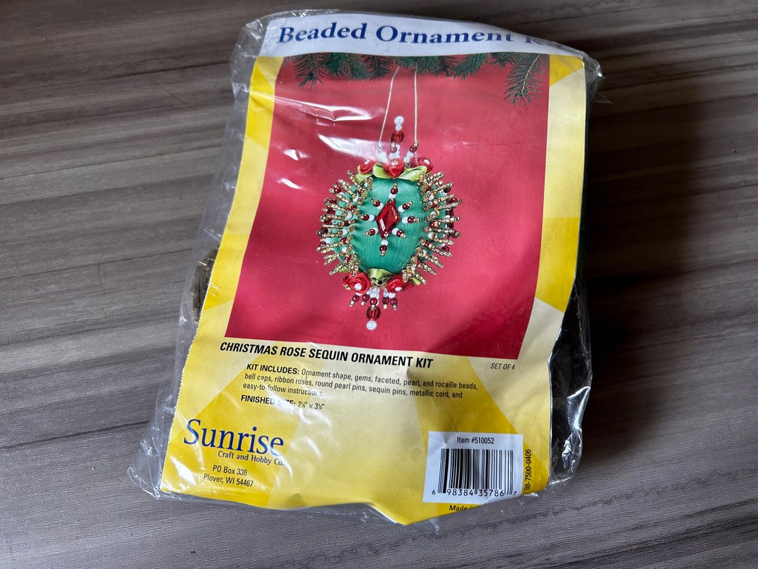 Vintage Christmas, Vintage Sequin Art Christmas Rose Ornament Kit Etsy