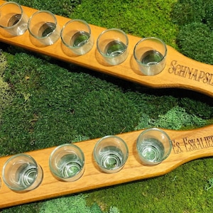 Shot board, personalized with 6 shot glasses - as a gift for weddings, birthdays, Easter, Christmas, JGA, regular meetings, clubs, and much more.