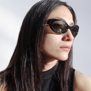 90s Vintage Black Cat Eye Womens Sunglasses, NOS Dead Stock Sunglasses, PIERO GUIDI PG36 Col 007 Made In Italy Y2k Sunglasses, Gifts For Her