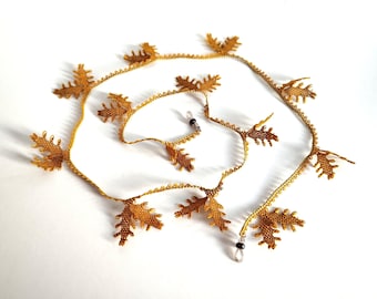 Vintage Oak Leaf Motif Turkish Lace Handmade Sunslasses Chain Elegant Eyeglass Strap Unique Glasses Cord Vintage Accessories Gifts For Her