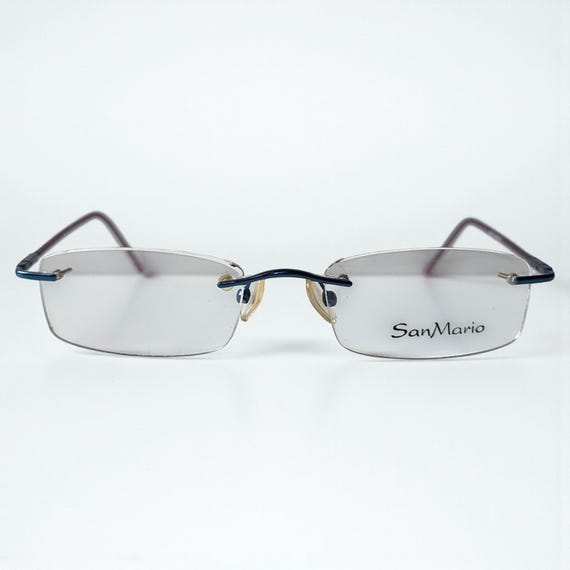 Vintage Rimless Eyeglasses Rectangular Small Opti… - image 3